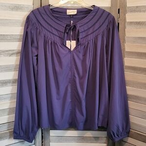 Balloon Long Sleeve Tie Front Blouse | Universal Thread | Medium
